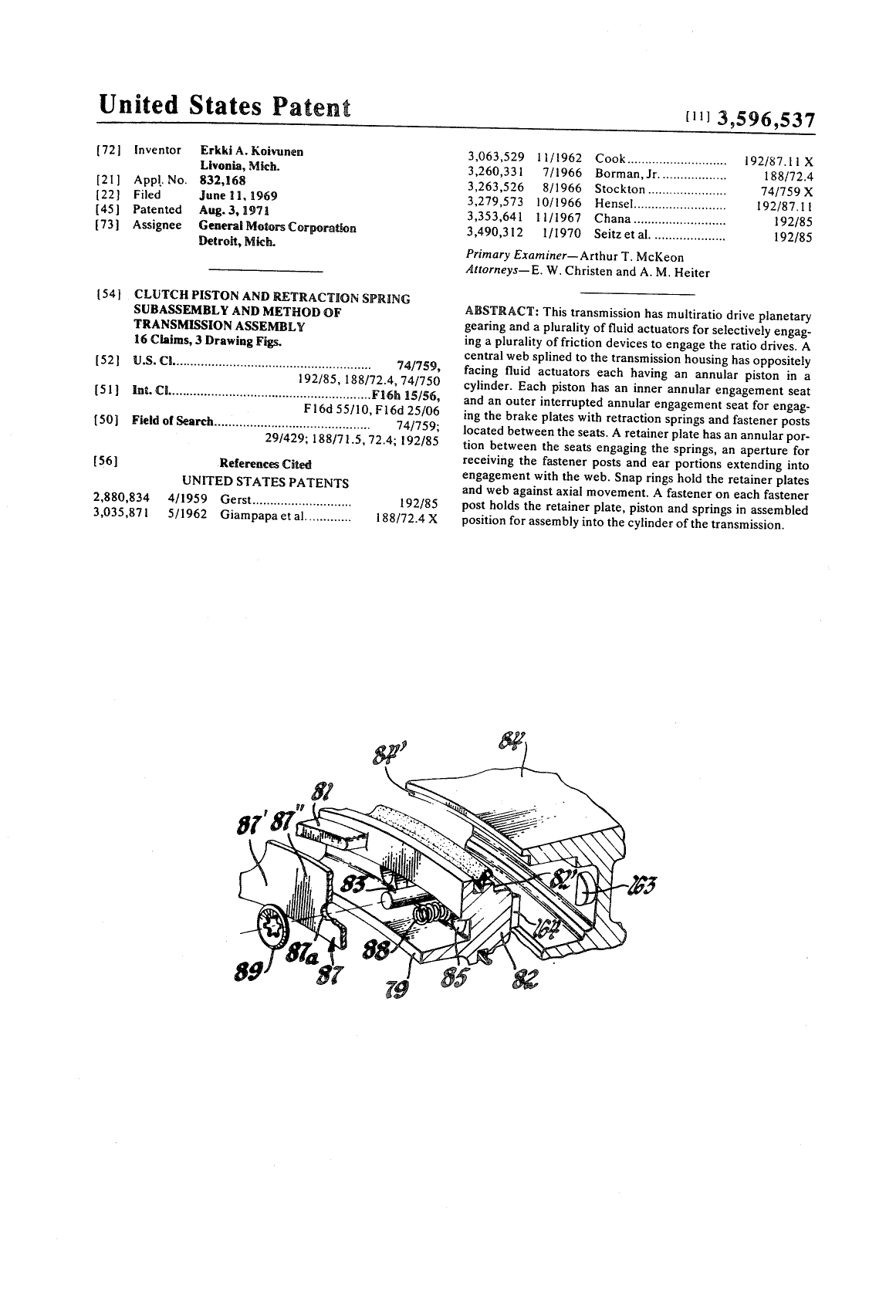 Patent US3596537A Image 1