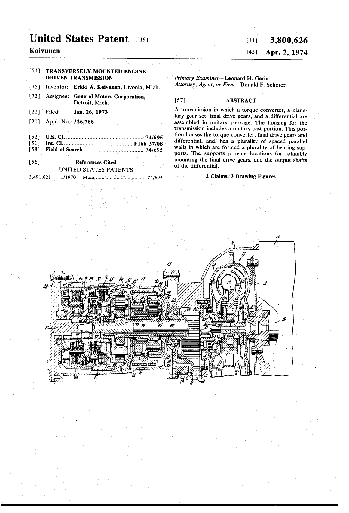 Patent US3800626A Image 1