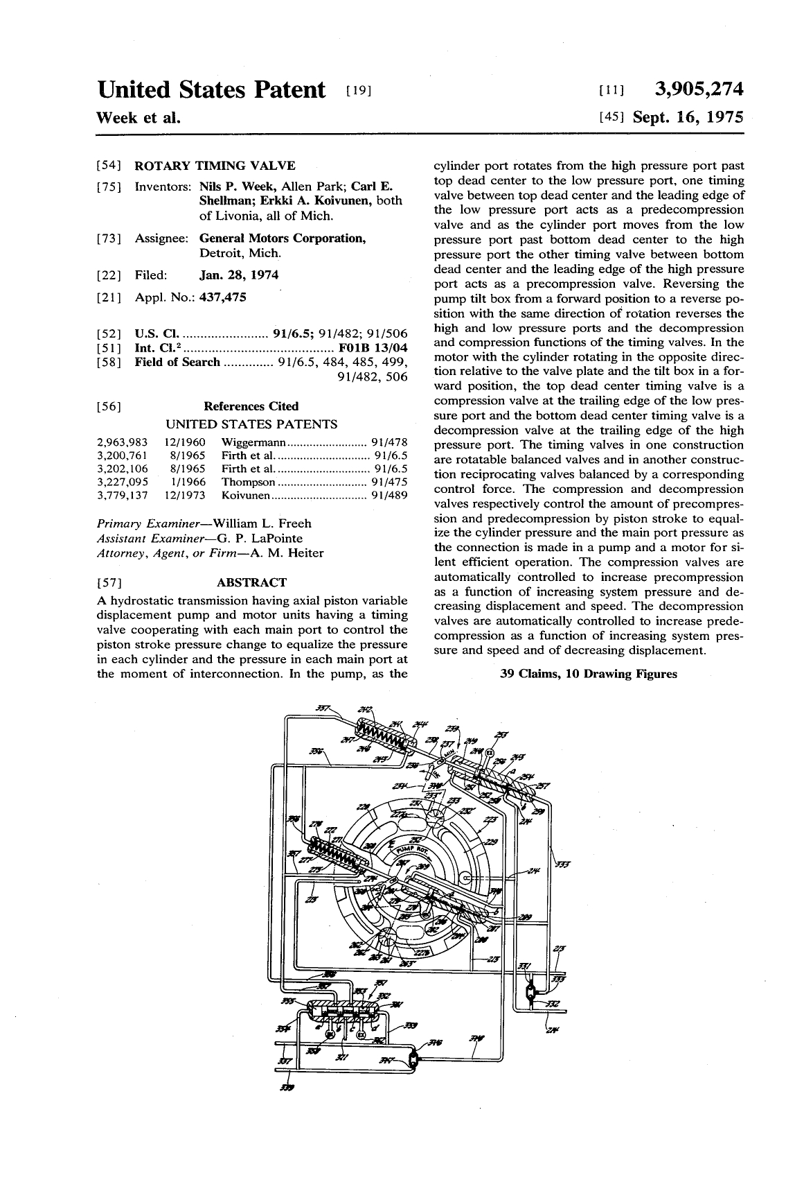 Patent US3905274A Image 1